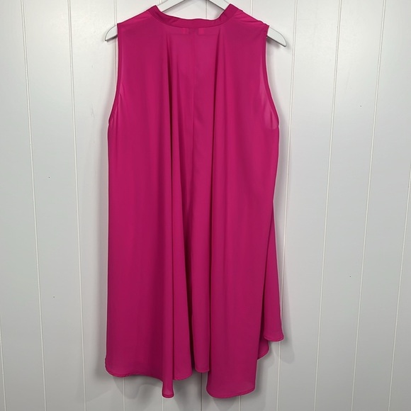 Umgee Womens Midi Dress XL Pink/Purple Sleeveless Button Down Hi-lo Elegant Chic - Picture 9 of 12